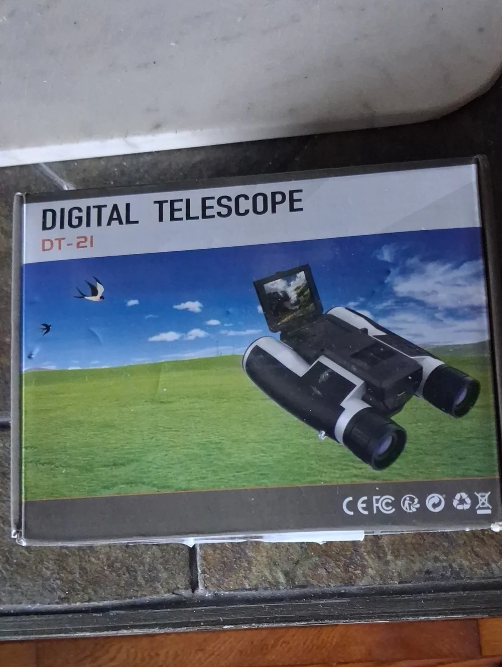 DT-21 Digital Telescope Binoculars - Black and White